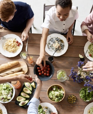 family eating together