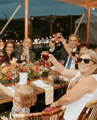 family eating together